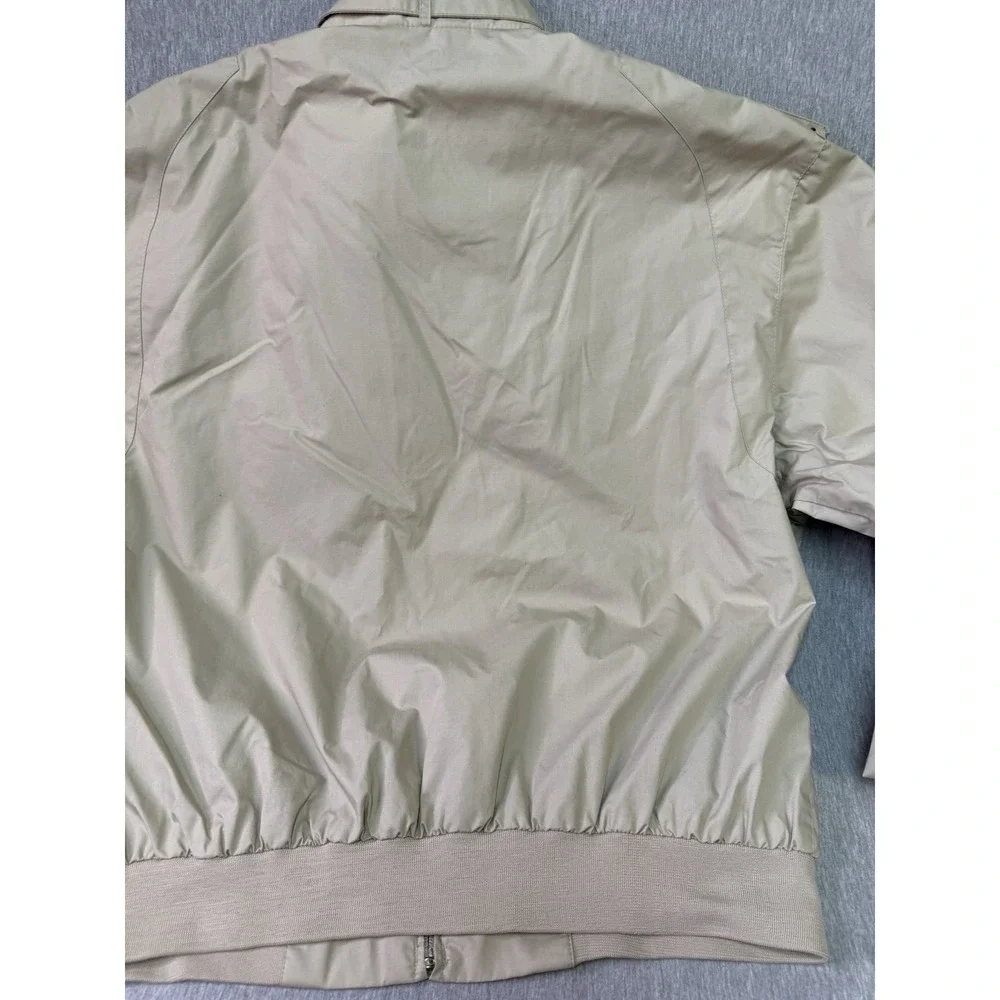 Members Only Men's Jacket Large Beige Full Zip Lightweight Bomber Windbreaker L
